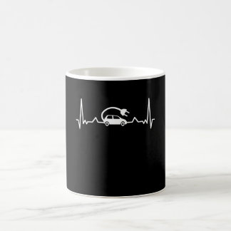 Mug EV Heartbeat Funny Electric Véhicule Cadeau Voitur