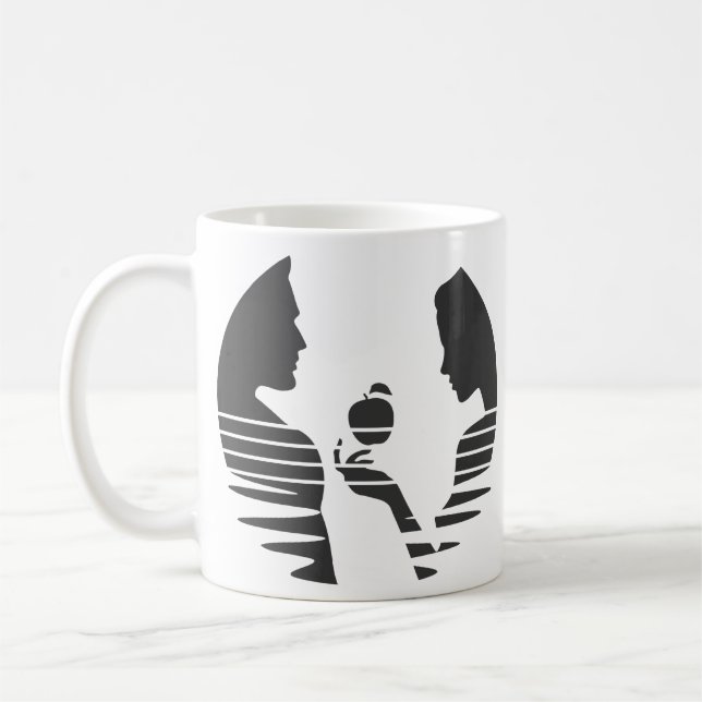 Mug Eve Met Une Pomme À Adam, Noir Version 1/3 (Gauche)