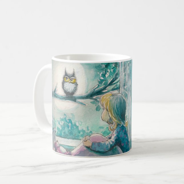 Mug EVE Peint Bonne Chouette de nuit (Devant gauche)