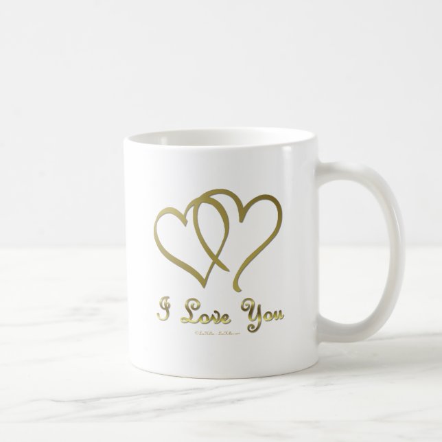 Mug Eventré Gold Hearts i Love You (Droite)