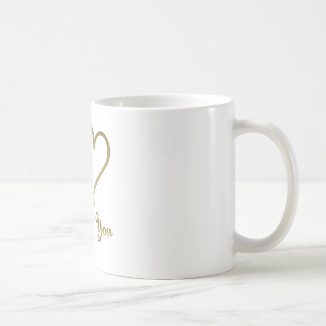 Mug Eventré Gold Hearts i Love You (Droite)