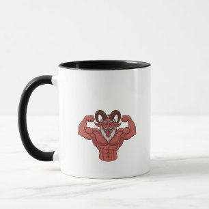 Mug Evil Krampus Noël Flexing Muscles Fitness