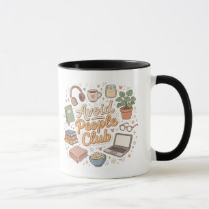 Mug Éviter les gens Club Ambiance Introverti Cosy
