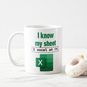 Mug Excel Je Connais Mon Feuille Feuille Feuille Feuil
