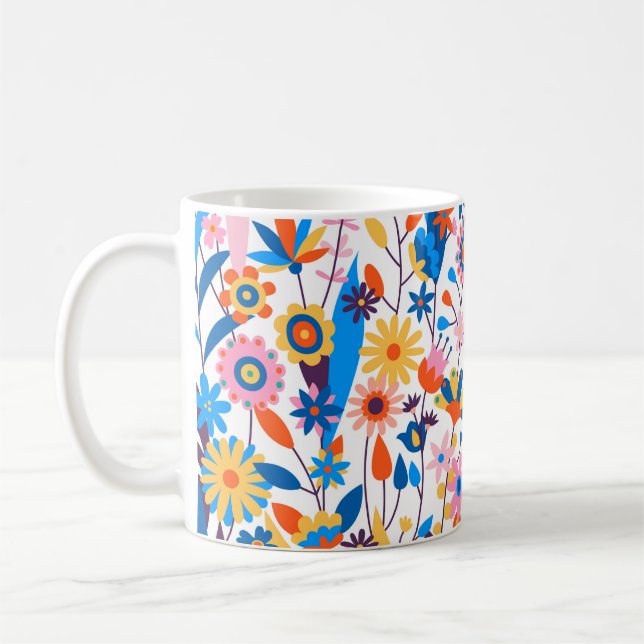 Mug Exotique multicolore Floral Arrière - plan-32939 (Gauche)