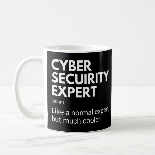 Mug Expert en Cyber Sécurité Drôle Dire (Gauche)