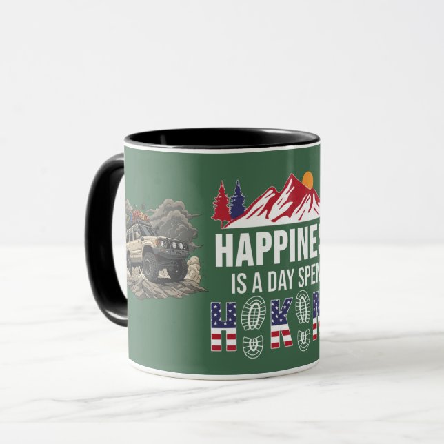 Mug Explorateur de piste d'aventure 4x4 Bonheur  (Devant gauche)