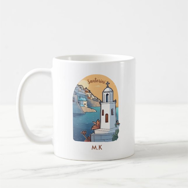 Mug Exploration de Santorin, Grèce (Gauche)