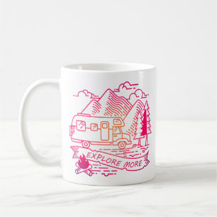 Mug Explorez Plus Camper Rose Van Mountain Nature Love