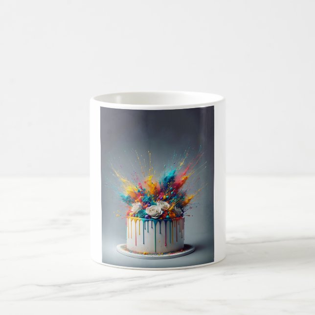 Mug Explosion de joie - Joyeux gâteau d'anniversaire (Centre)