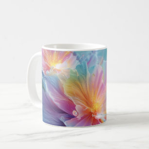 Mug Explosion florale cosmique abstraite en pastel