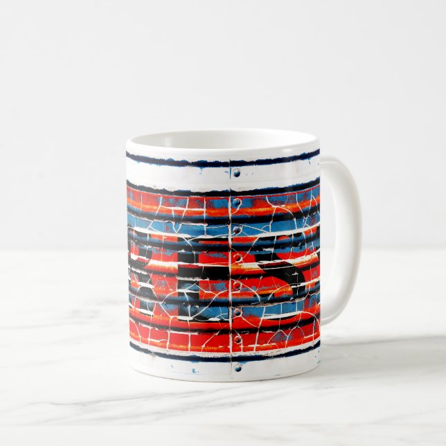Mug "Express" - Peinture à Peeling rustique (Devant droit)