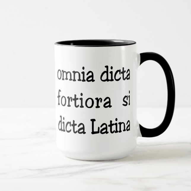 Mug Expression latine drôle, slogan (Droite)