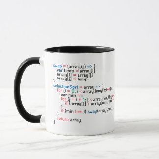 Mug Extrait du code de programmation de tri de sélecti