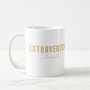Mug Extroverti Introvert Fun Typographie Art