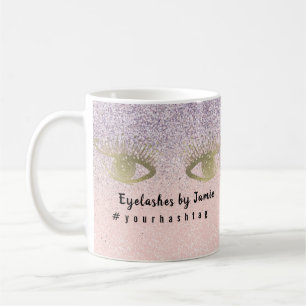 Mug Eyelash Salon Business Parties scintillant Pink Go