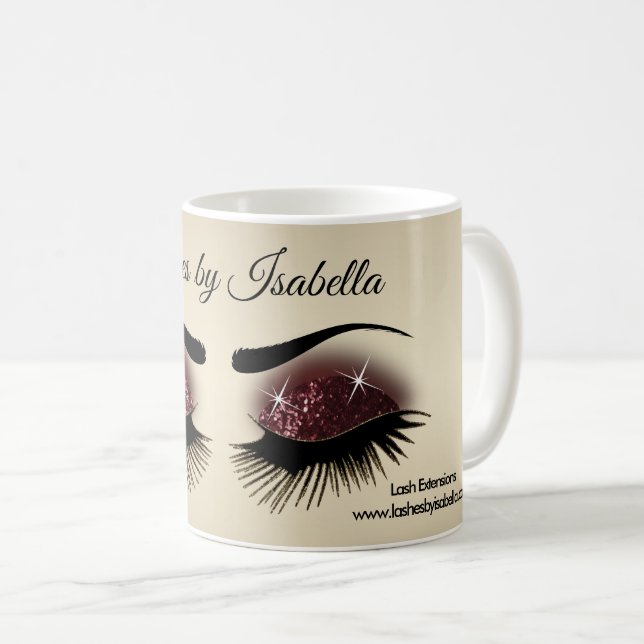 Mug Eyelashes and Brows - Burgundy Wine Parties scinti (Devant droit)