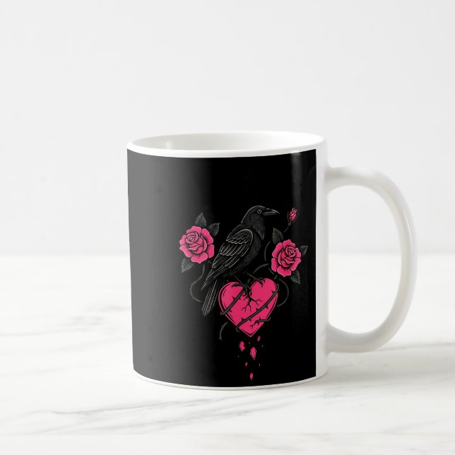 Mug F Caw F Crow Anti Valentine's Day Dark Gothic Brok (Droite)