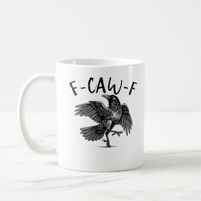 Mug F Caw F Crow Retro Classic Style (Gauche)