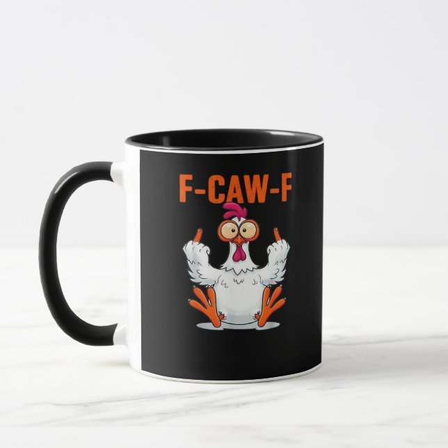 Mug F-Caw-F Funny Chicken Classic Minimal Clean (Gauche)
