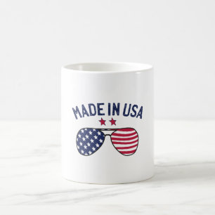 Mug Fabriqué aux États-Unis États-Unis Drapeau lunette