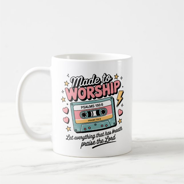 Mug Fabriqué en Musique de culte | Retro Christian Cof (Gauche)