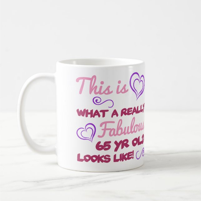 Mug Fabuleux 65e anniversaire pour les femmes (Gauche)