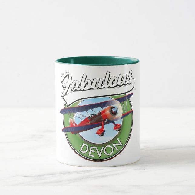 Mug Fabuleux patch de voyage Devon. (Centre)