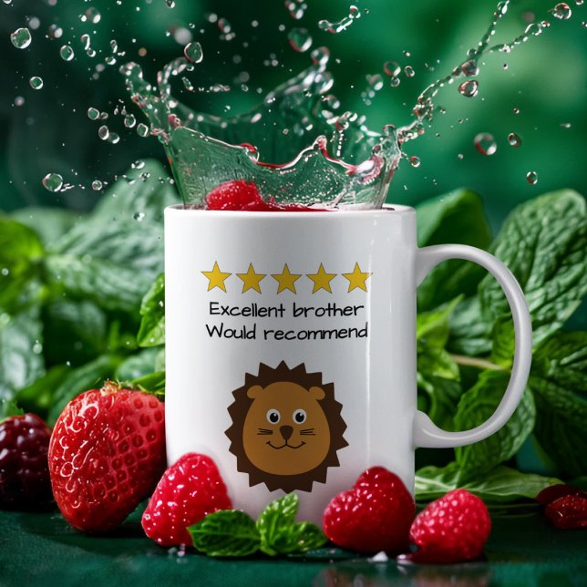 Mug Face de lion de texte personnalisé Brother (Créateur téléchargé)