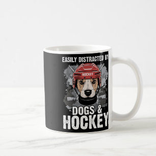 Mug Facilement Distrait Par Les Chiens Et Le Hockey Dr