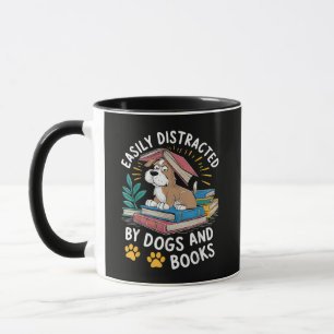 Mug Facilement distrait par les chiens et les livres D