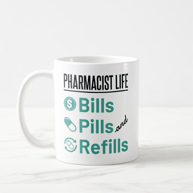 Mug Facturation à vie du pharmacien pilules et recharg (Gauche)