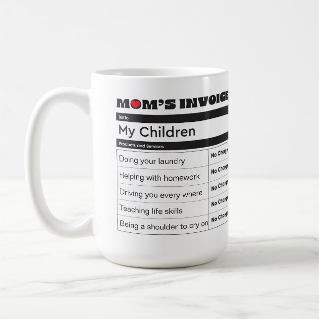 Mug Facture de la mère personnalisée - Photos de famil (Gauche)