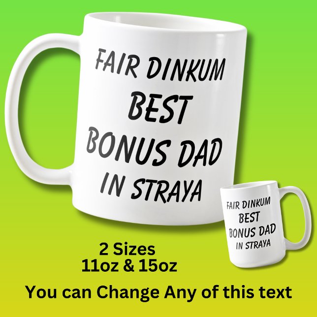 Mug Fair Dinkum BEST BONUS DAD à Straya (Australie) (Créateur téléchargé)