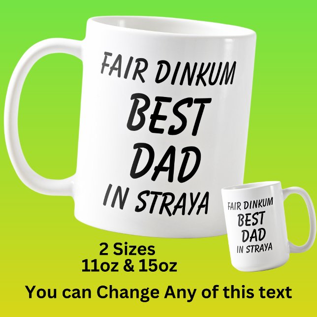 Mug Fair Dinkum MEILLEUR DAD à Straya (Australie) (Créateur téléchargé)