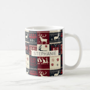 Mug Fair Isle Patchwork   Renard rustique