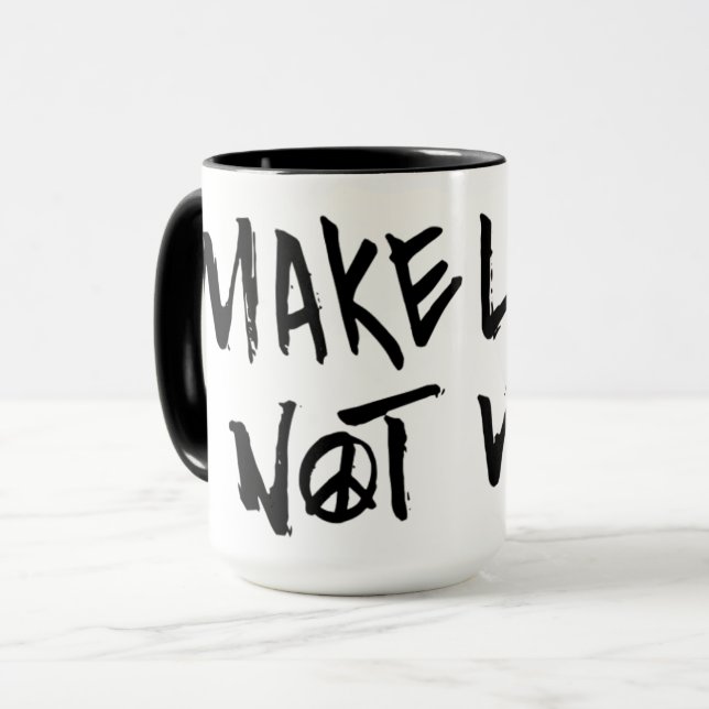 Mug Faire de l'amour pas de la guerre (Devant gauche)
