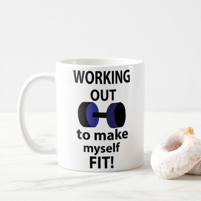 Mug Faire de l'exercice Poids de séance d'entraînement (Avec donut)
