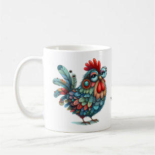 Mug Faire. Non. Touche. Poulet ou coq d'art populaire