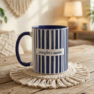 Mug Faire-part de naissance Tatie personnalisé Rayures