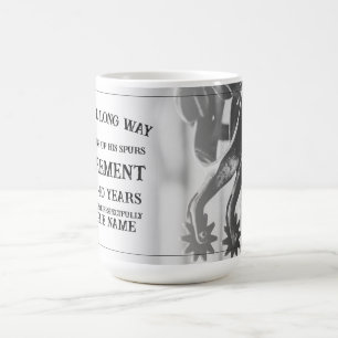Mug Faire-part de retraite avec vieilles éperons