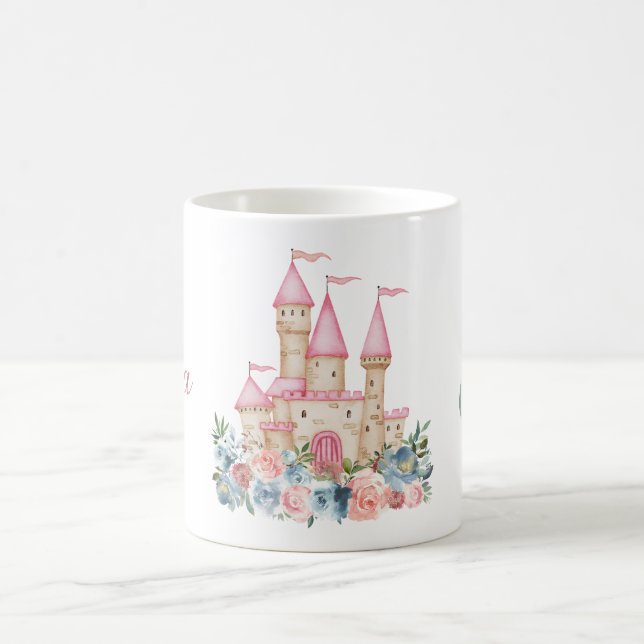 Mug Fairytale Castle Imaginaire Monogramme Nom Floral  (Centre)