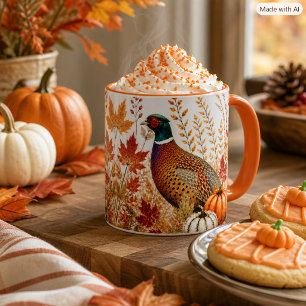 Mug Faisan et citrouilles de la récolte d'automne faun