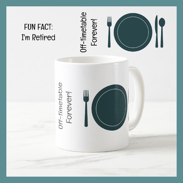 Mug Fait amusant Je suis Retraité Waitstaff Drôle retr (Fun Fact: I'm Retired | Funny Retirement Mug for Restaurant Waitstaff | Cute modern elegant simple)