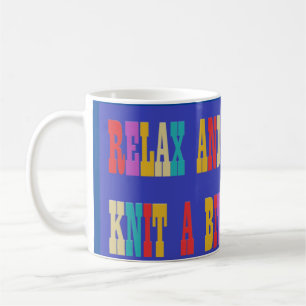 Mug Fait pour les fans de tricot texte de couleur vive
