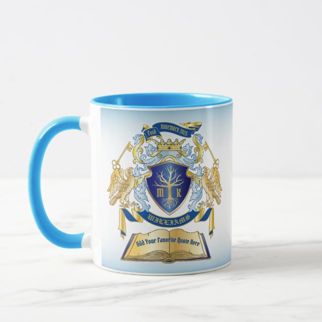 Mug Faites de votre propre emblème un livre d'arbre Cl (Gauche)