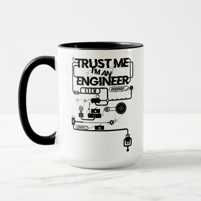 Mug Faites-moi confiance. Je suis ingénieur (Gauche)