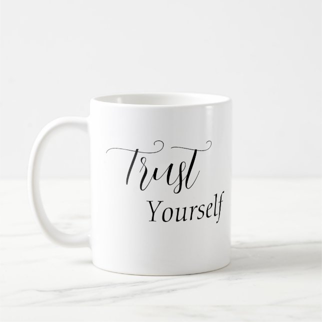 Mug 'Faites-Vous Confiance' Phrase Noir (Gauche)