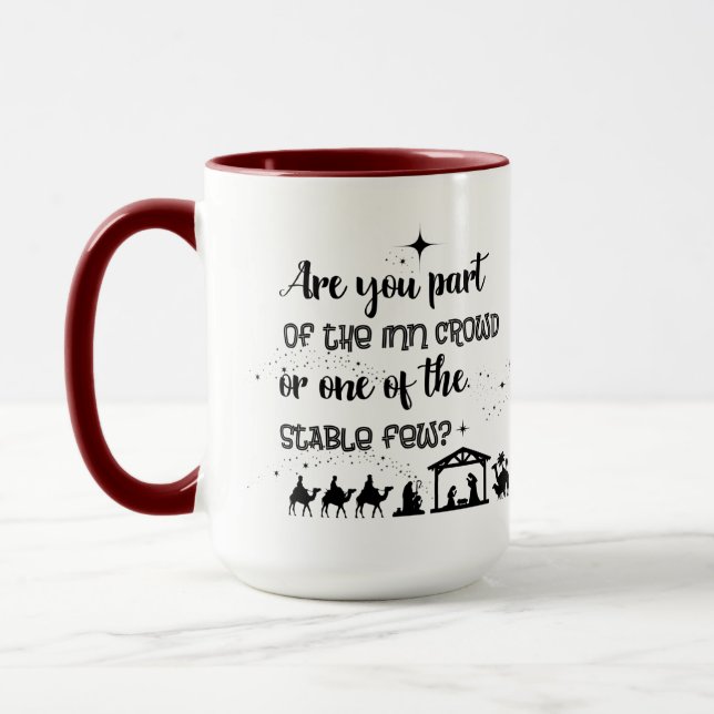 Mug Faites-Vous Partie De La Foule D'Inn ? Noël chréti (Gauche)
