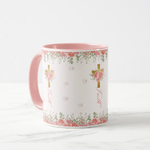 Mug Faith Cadeau Floral Cross